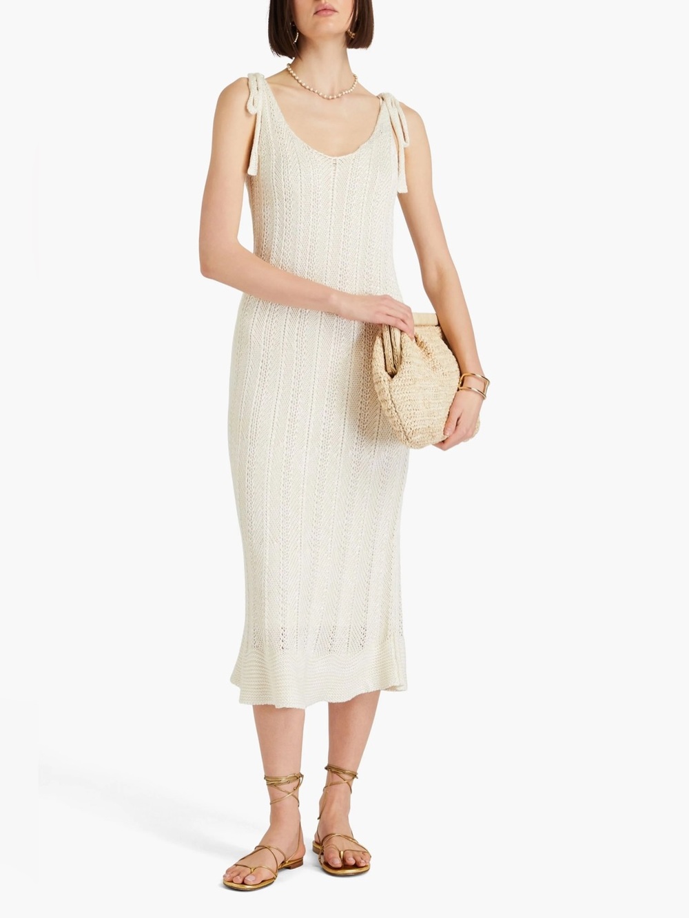 NWT Zimmermann ivory crochet knit midi dress